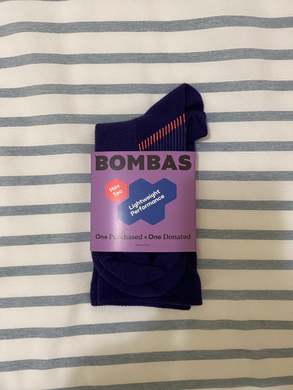 NWT Bombas UltraLite Sport Half Calf Socks in Concord Purple - Size M - Picture 3 of 5